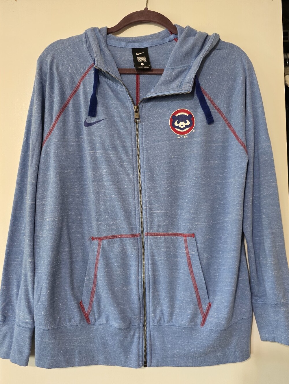 Womens Nike Light Blue Chicago Cubs Full-Zip Hoodie